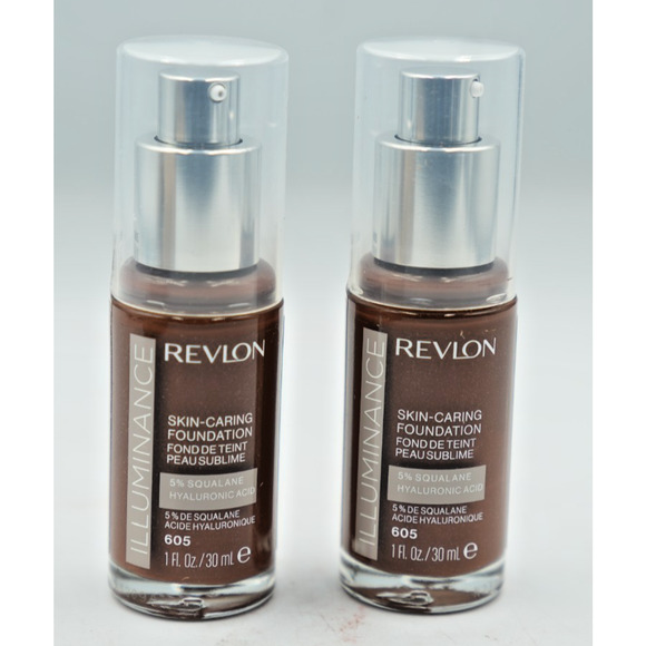 Revlon Illuminance Skin-Caring Foundation 605 + 501 1oz Duo Pack 5% Squalane - Picture 1 of 12